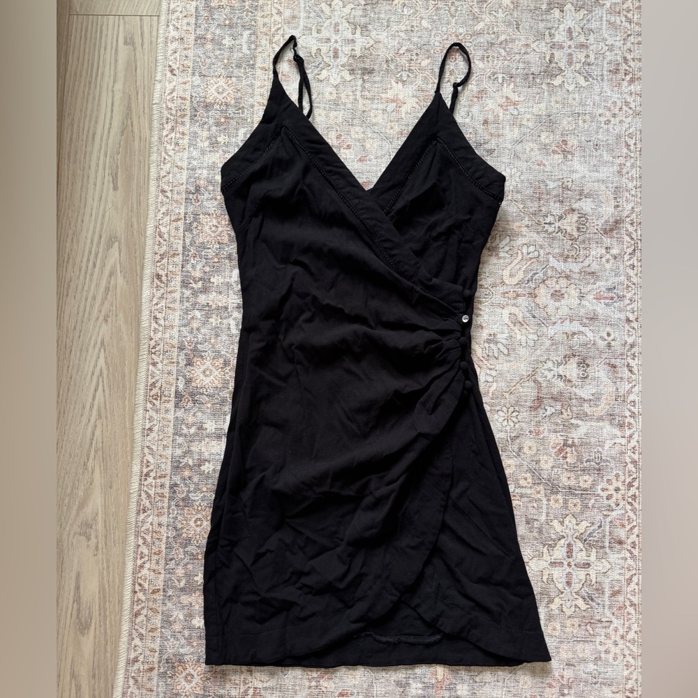 Free People Black Wrap mini Dress
